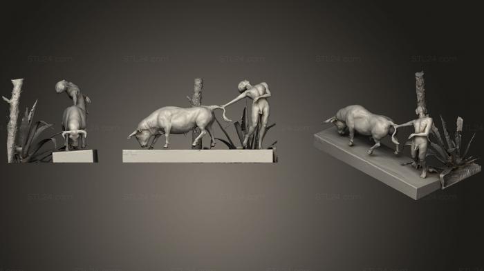 Miscellaneous figurines and statues (The Bull Thrower, STKR_0995) 3D models for cnc
